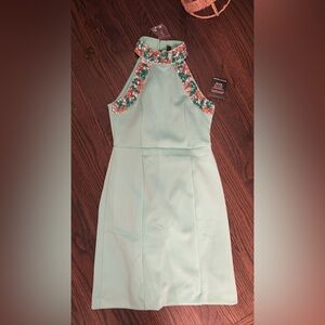 New Boston Proper Mint Green Halter Dress